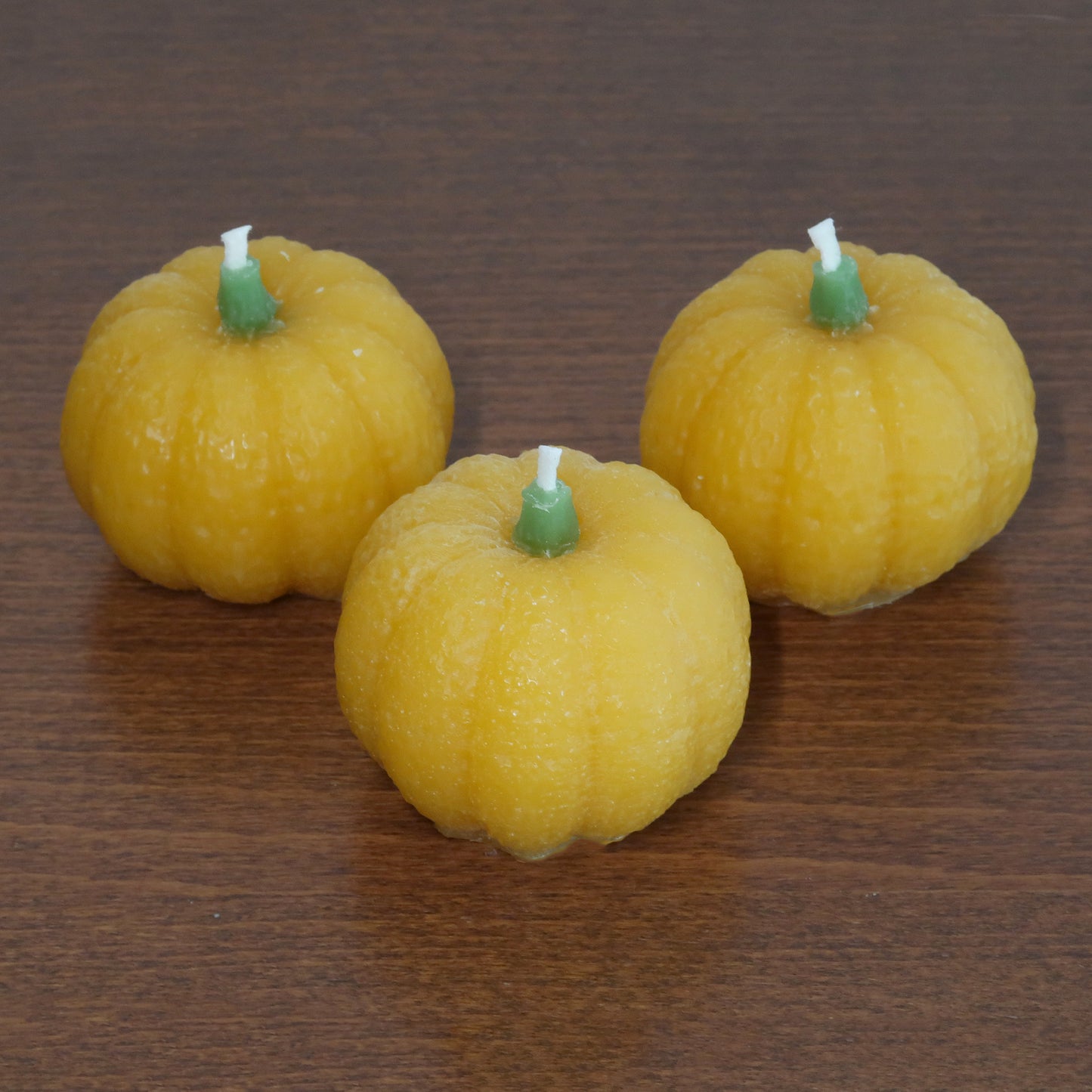 Halloween Pumpkins Solid Beeswax Candles (Set of 3)