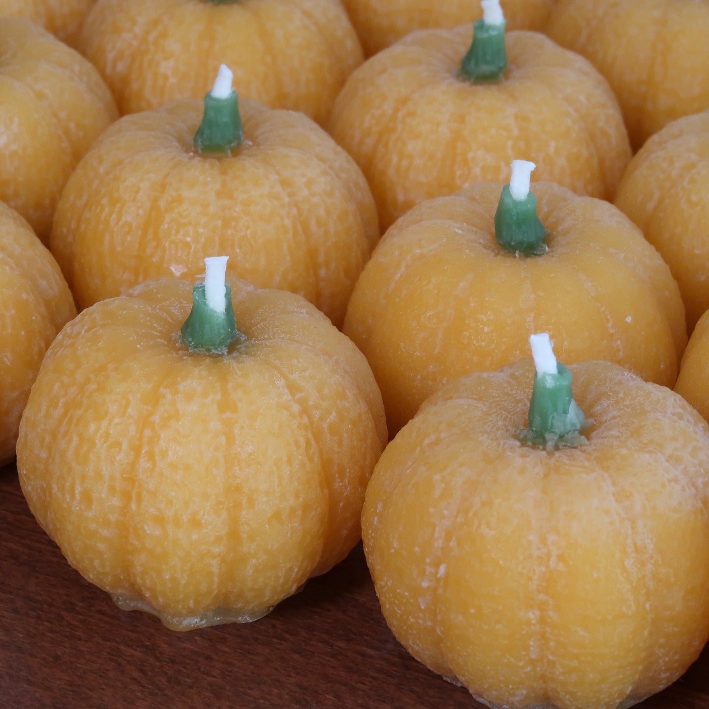 Halloween Pumpkins Solid Beeswax Candles (Set of 3)