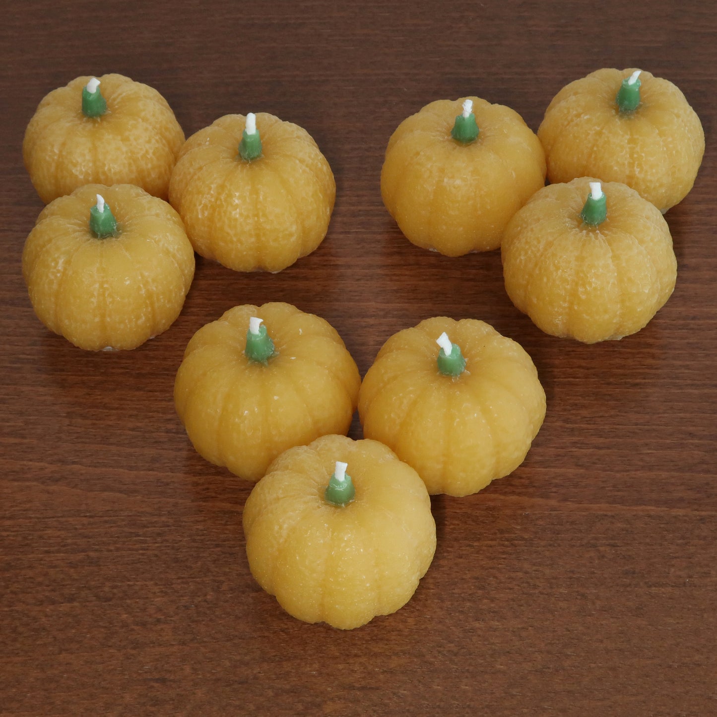 Halloween Pumpkins Solid Beeswax Candles (Set of 3)