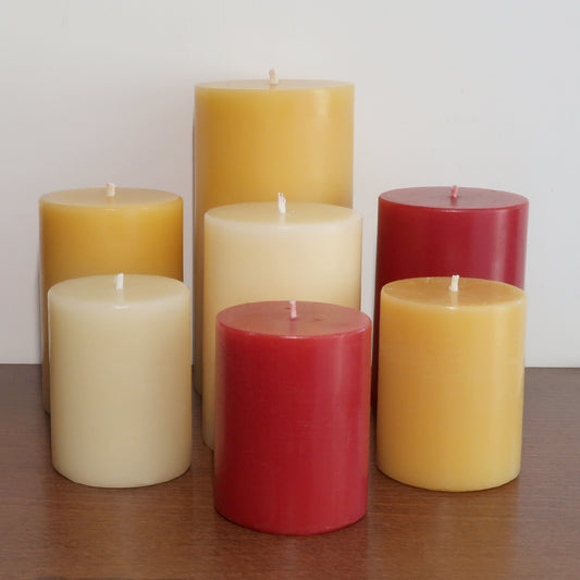 Solid Pure Beeswax Pillars