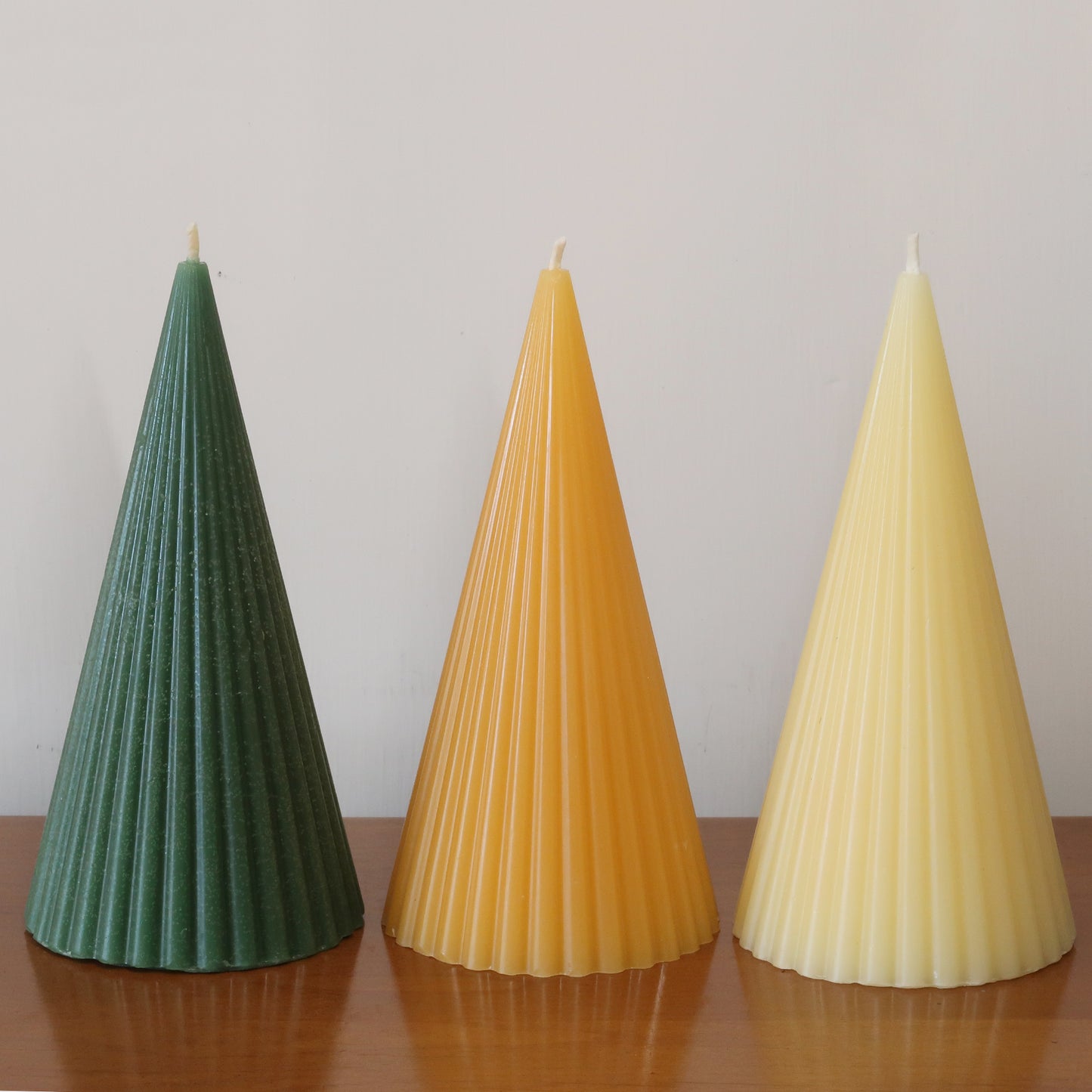 Ribbed Cone Beeswax Candle